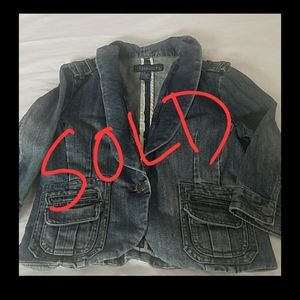 Denim jacket worn once .